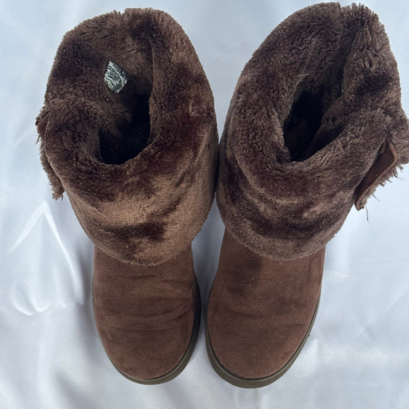 Skechers Keepsakes Slouch Tall Winter Boots Chocolate Brown Faux Fur Lined 6.5 - Picture 9 of 10